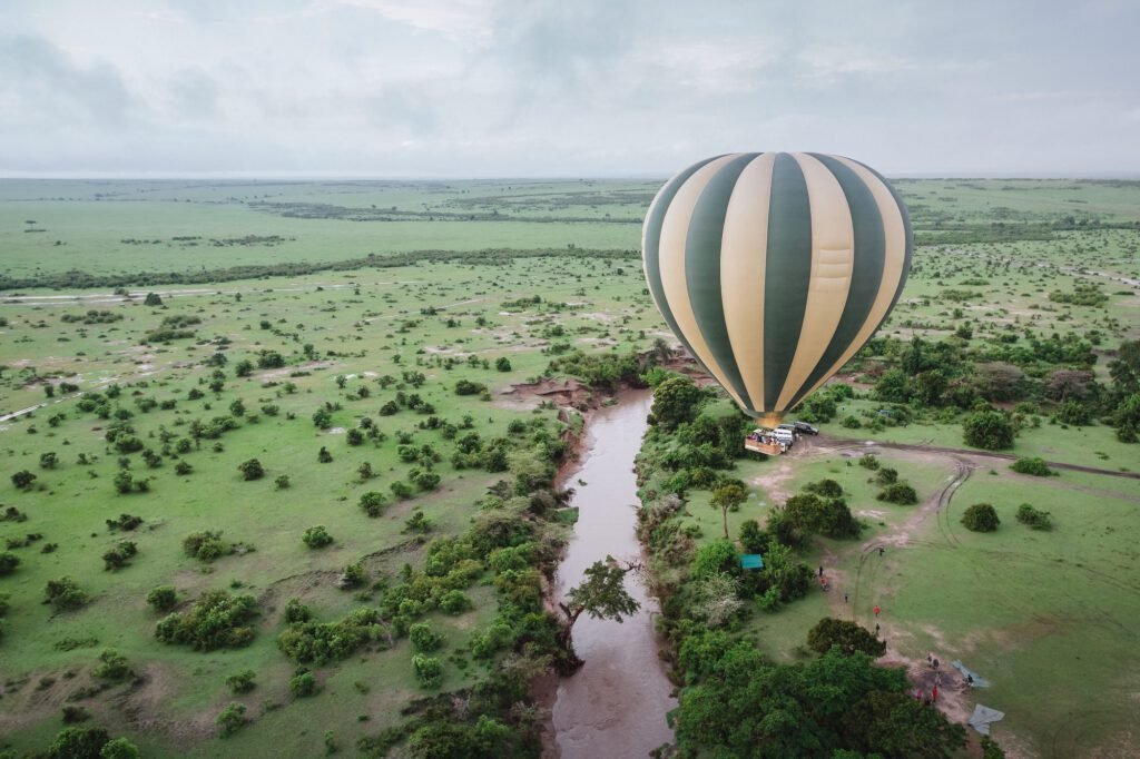 Hot-air balloon over the Serengeti