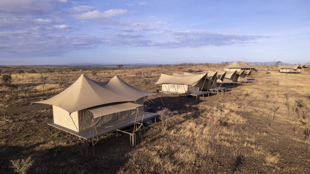 Row of tents at Escape Luxury Lodge